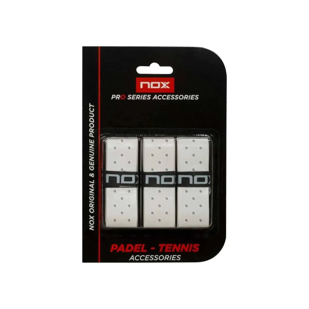 NOX Pro Overgrips 3 Pak Perforeret Hvid - Billede 2